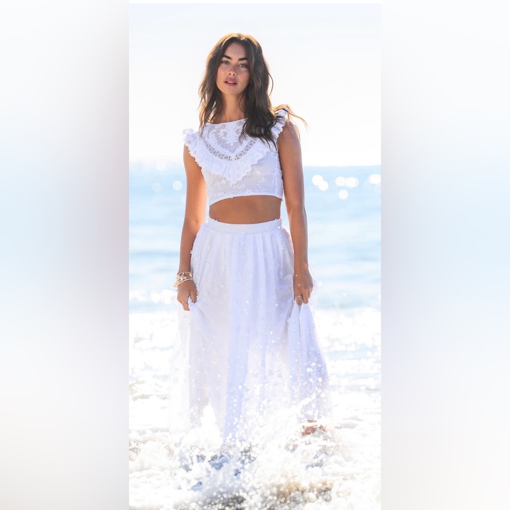 Altar'd State White Lace Crop Top